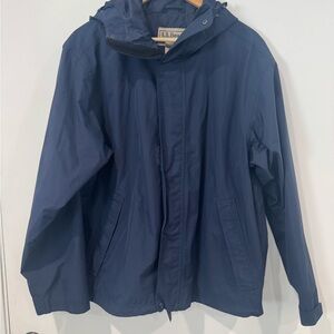 L.L.Bean Navy Hooded Nylon Jacket Men’s – Rain Waterproof, Vintage Y2K Size L